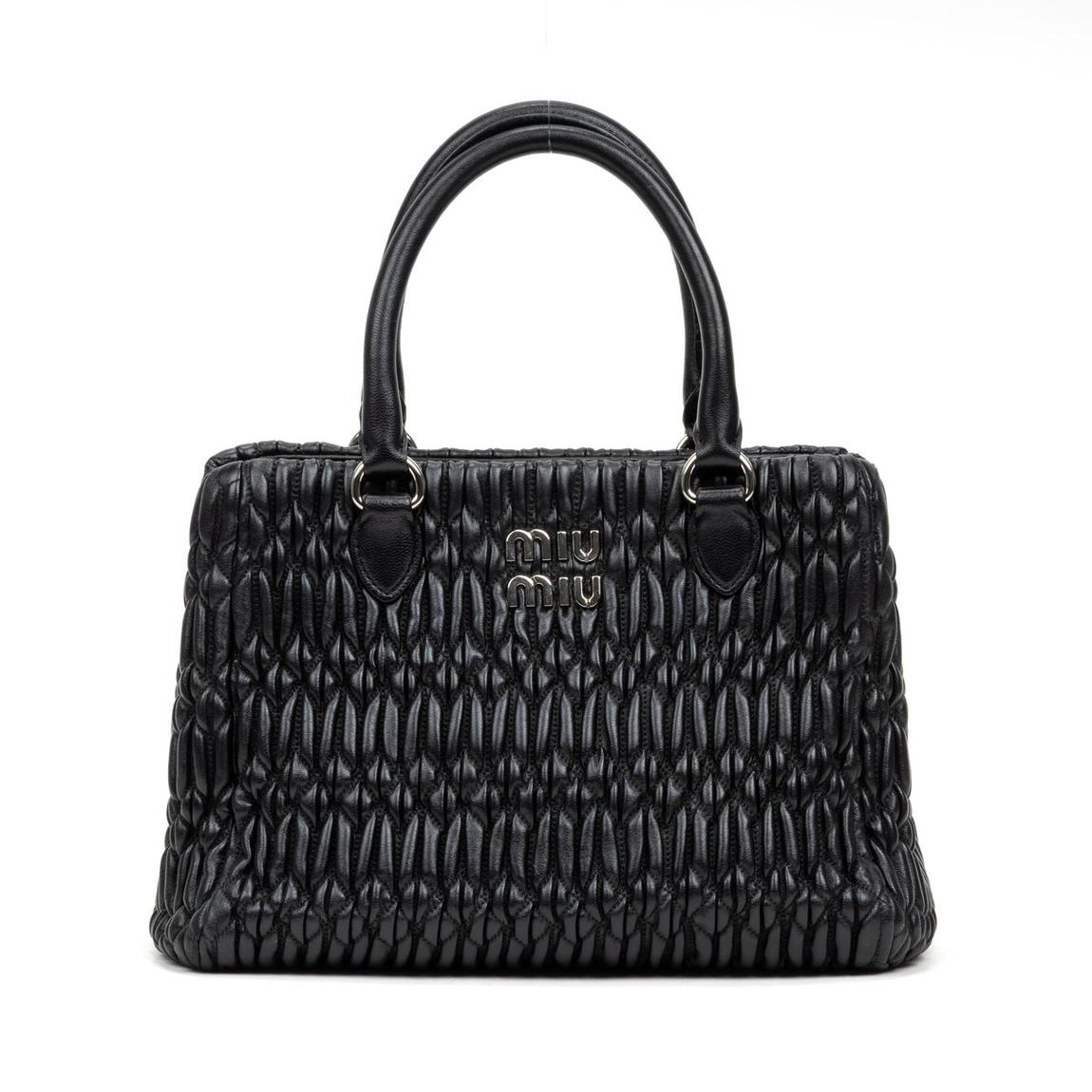 Miu Miu Crystal Cloque Crossbody Tote en Noir main product photo