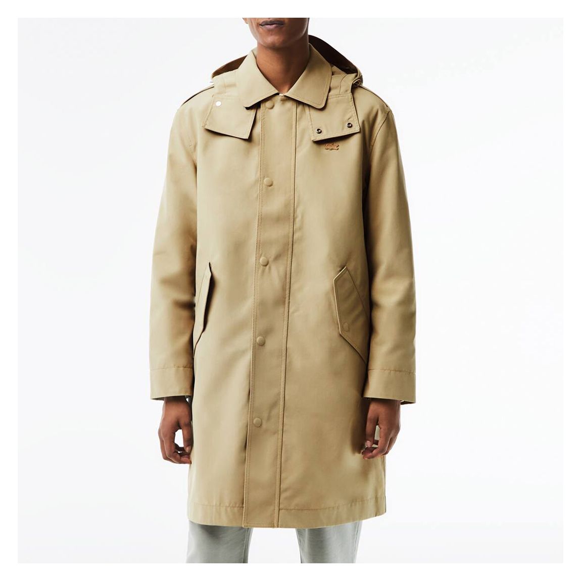 Lacoste Manteau long a capuche beige BrandAlley