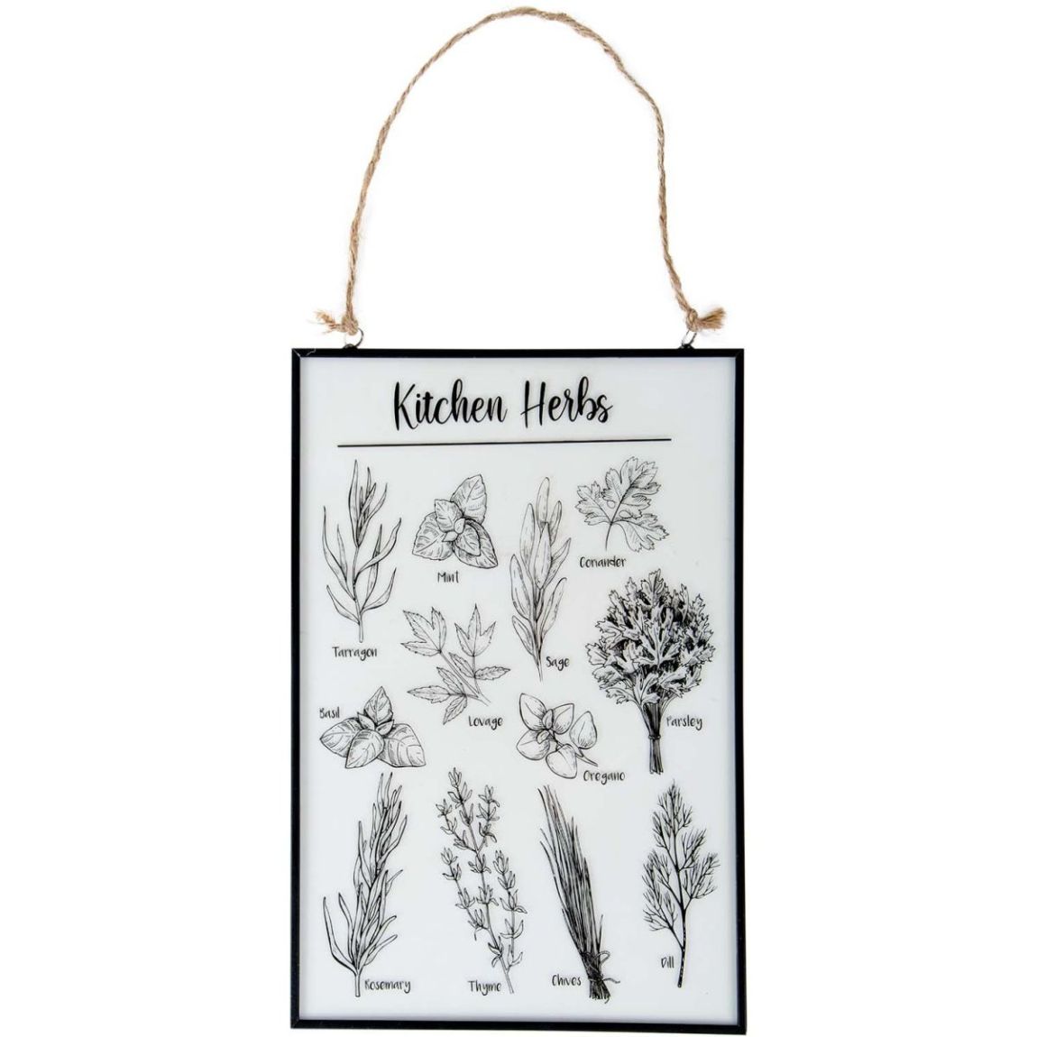 Tableau en verre herbes aromatiques main product photo