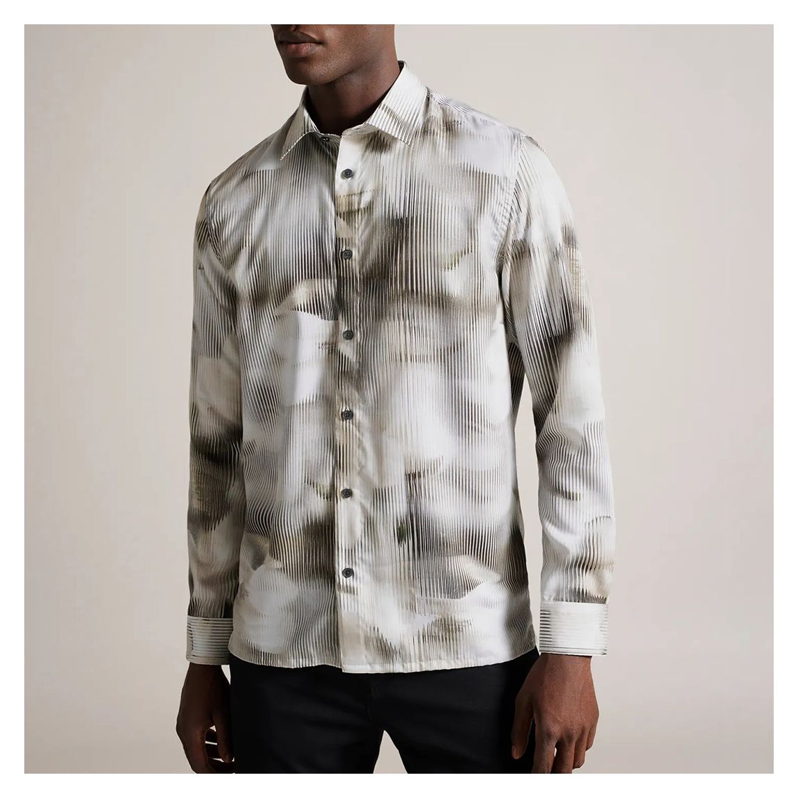 Chemise à fleurs grise Regular main product photo