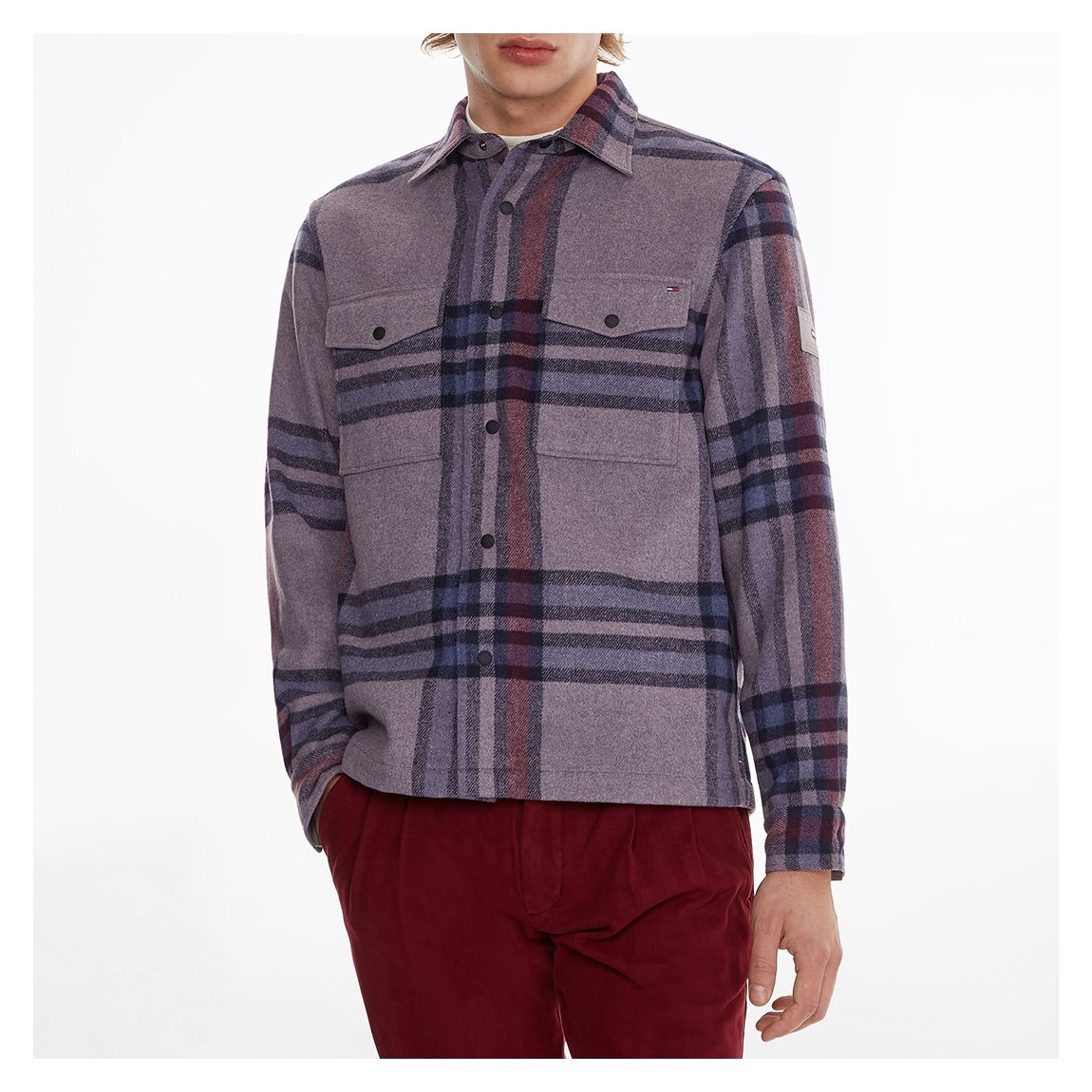 Chemise À Carreaux En Laine Mélangée main product photo