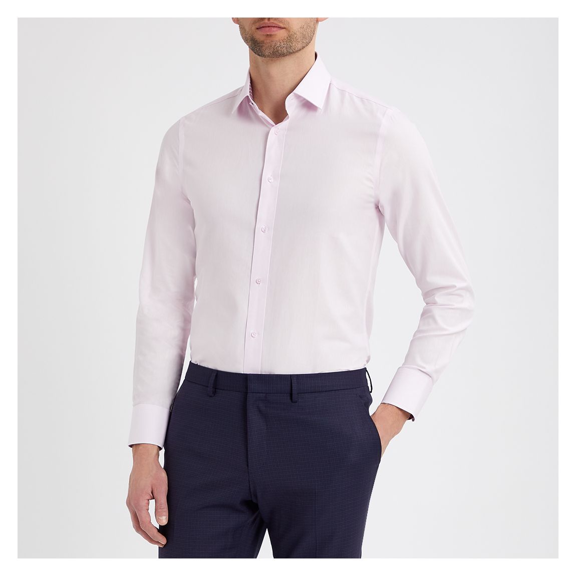 Chemise À Chevrons Roses À Bordures Contrastées main product photo