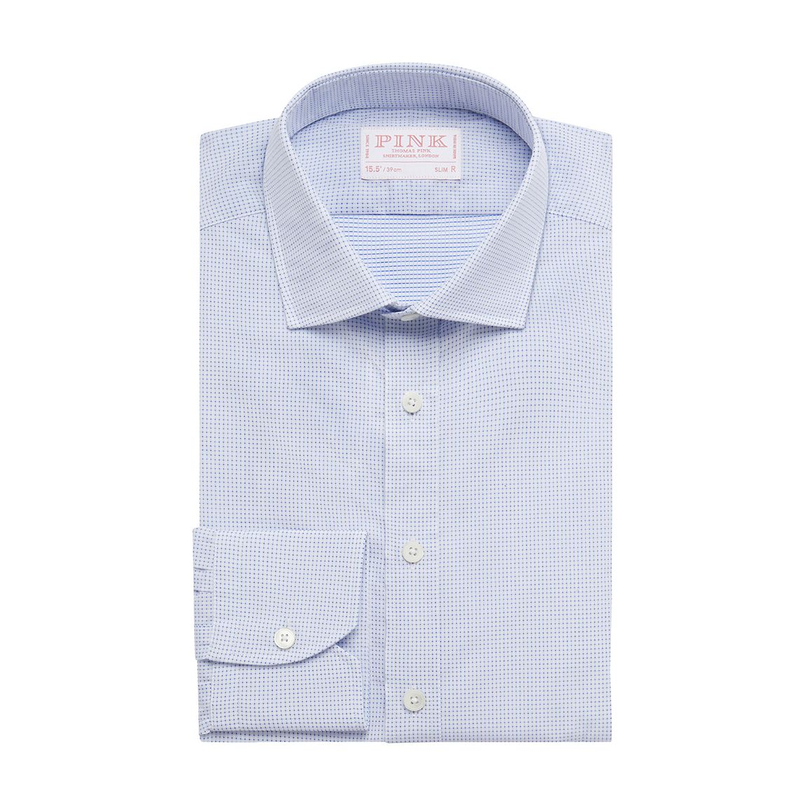 Chemise Slim Fit En Coton À Carreaux Bleus main product photo