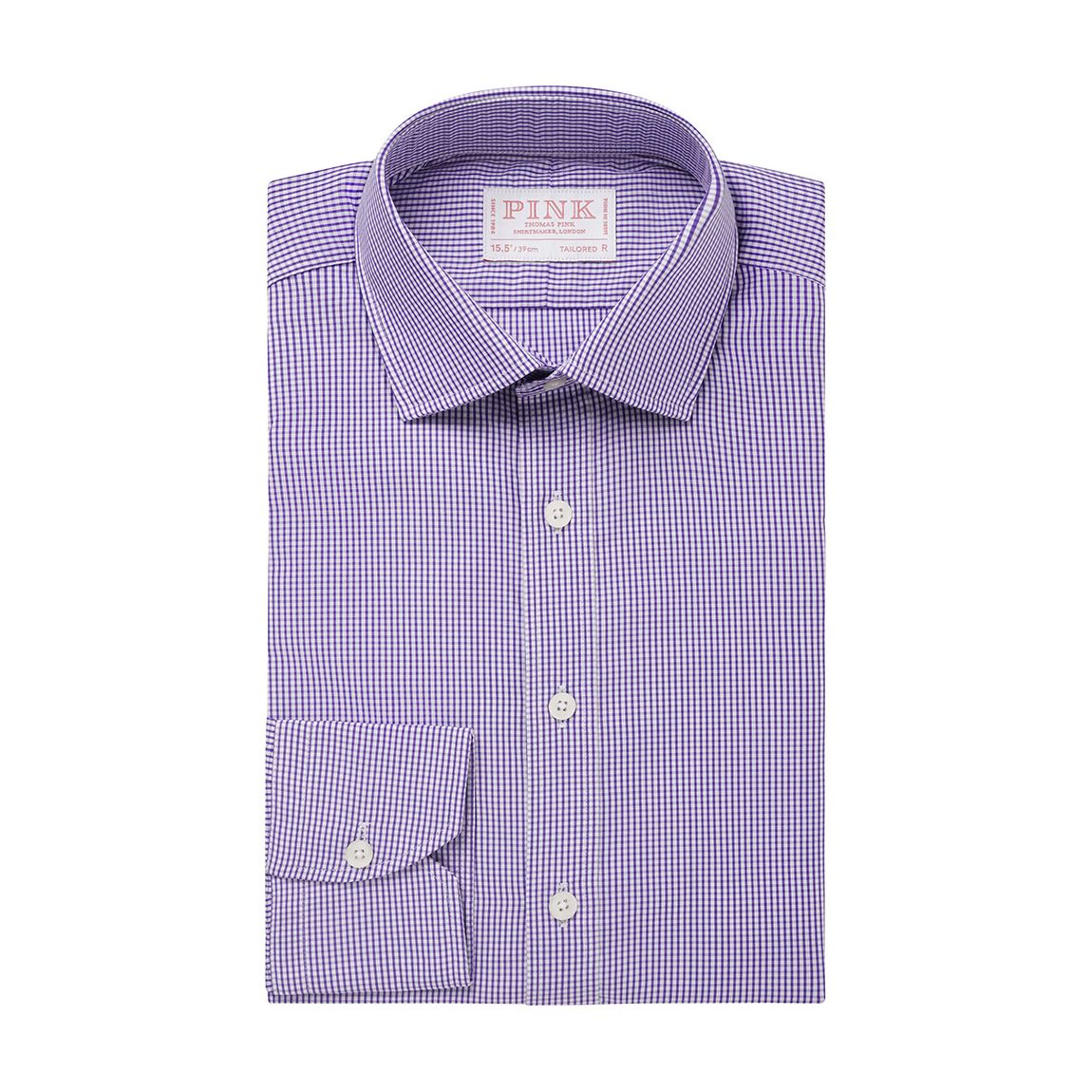 Chemise Slim Fit En Coton À Fines Rayures Gris main product photo