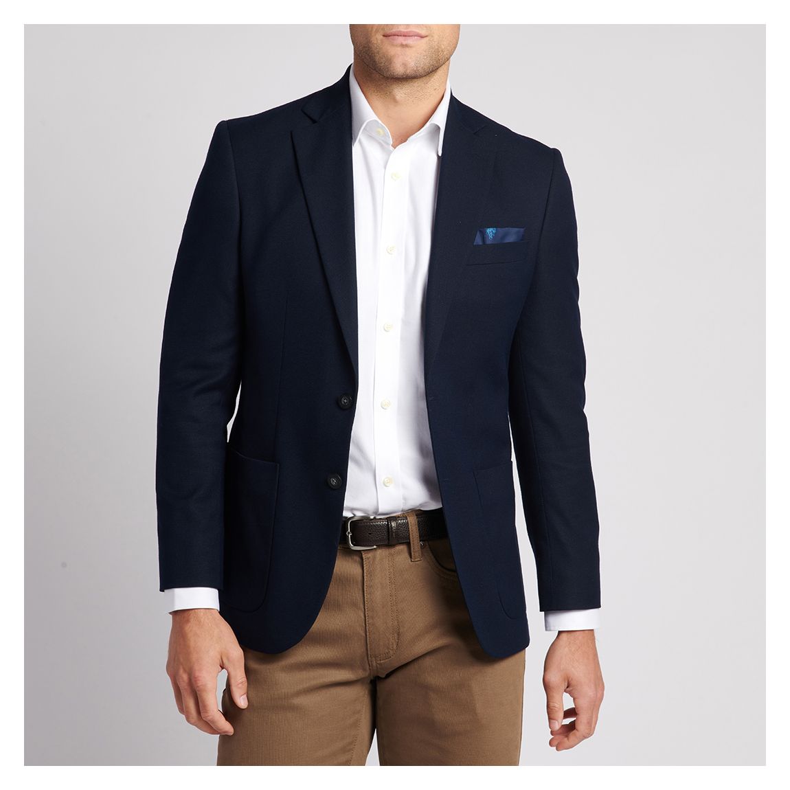 Blazer À Simple Boutonnage En Toile De Jute Marine main product photo