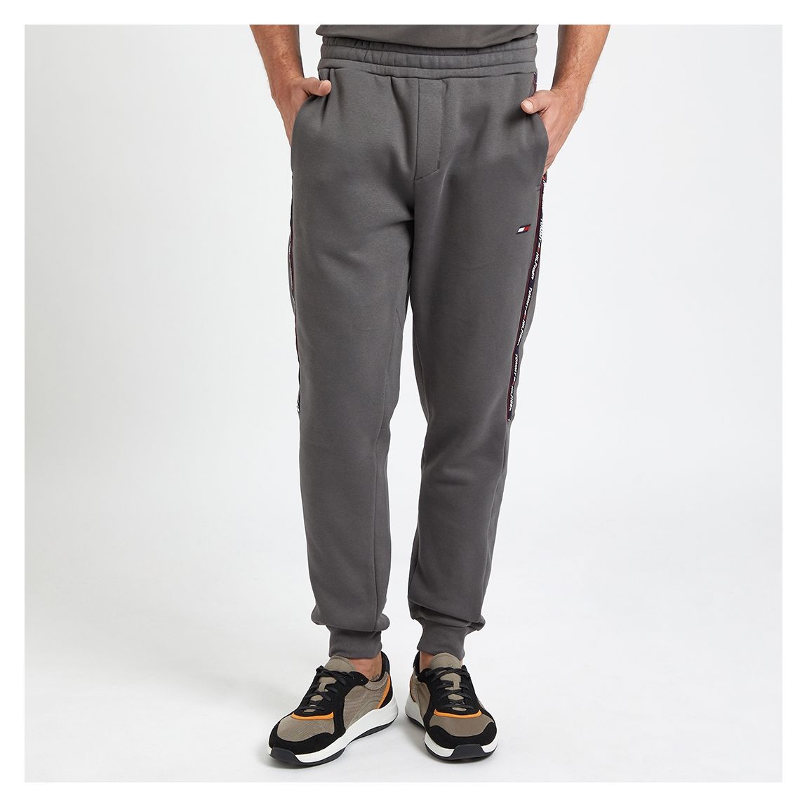 Pantalon De Survêtement À Bandes De Couleur Anthracite main product photo