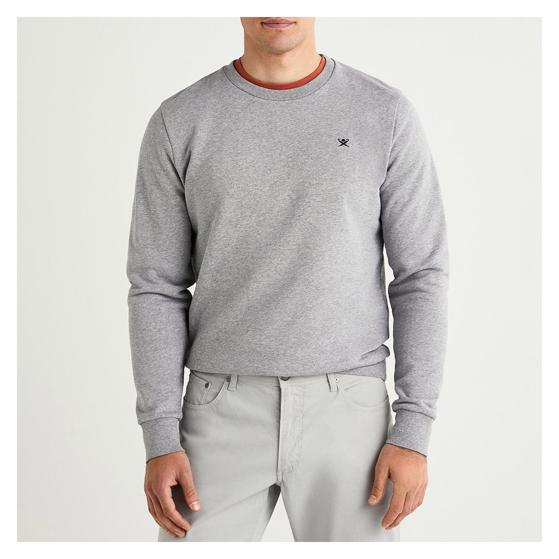 Grey Embroidered Logo Cotton Sweatshirt main product photo
