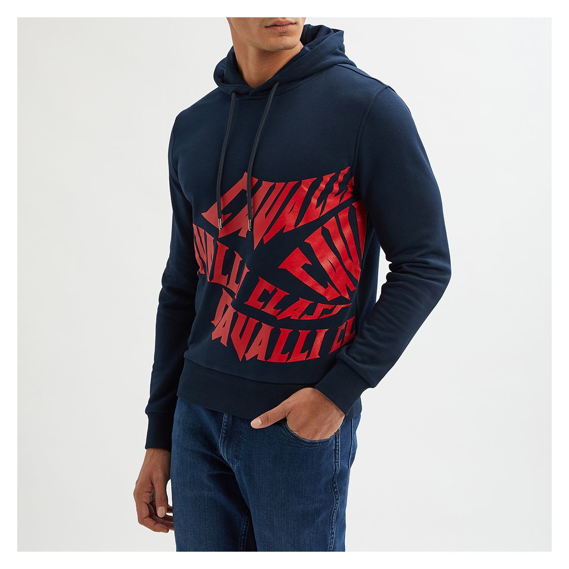 Sweat À Capuche En Coton Mélangé Avec Logo En Marine main product photo