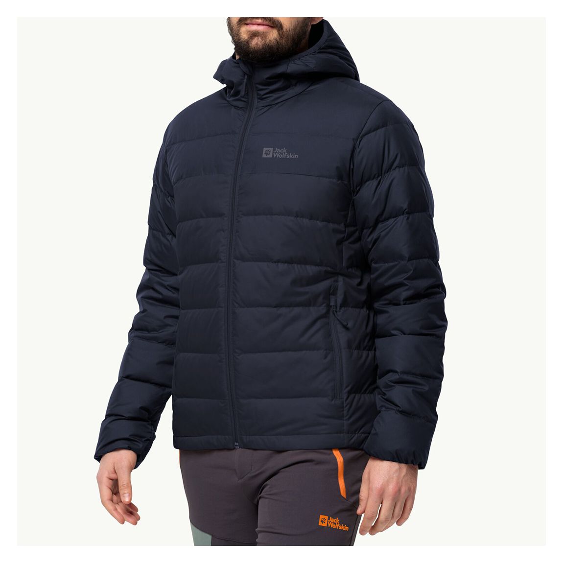 veste à capuche en duvet ather bleu marine main product photo