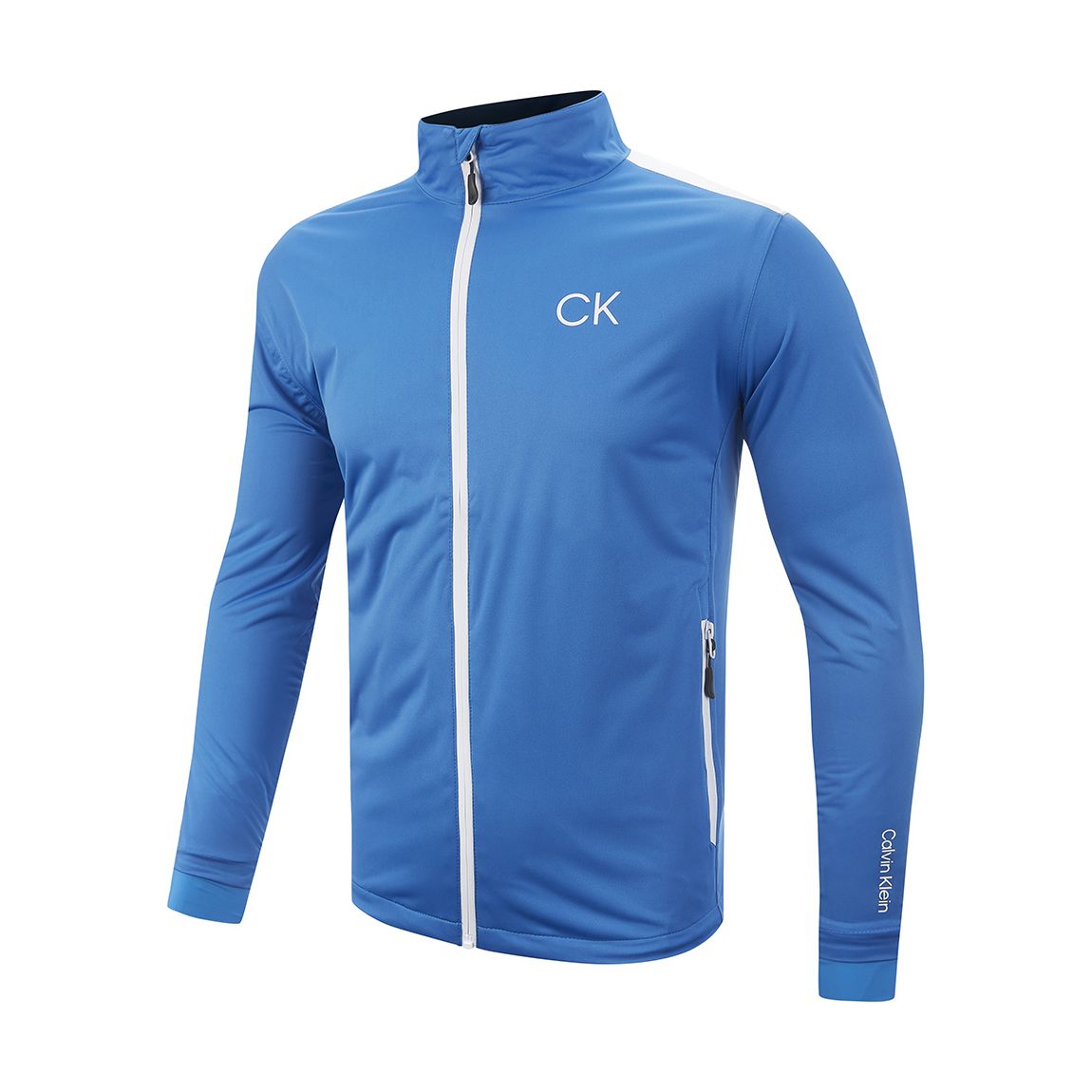 Veste imperméable bleue avec panneau protecteur aux épaules main product photo