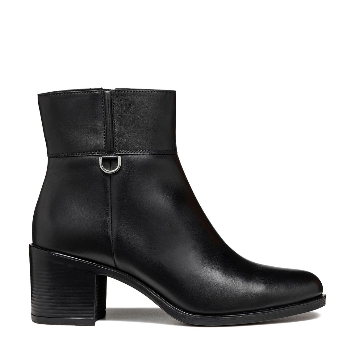 Bottines À Talon En Cuir Noir Pour Femmes main product photo