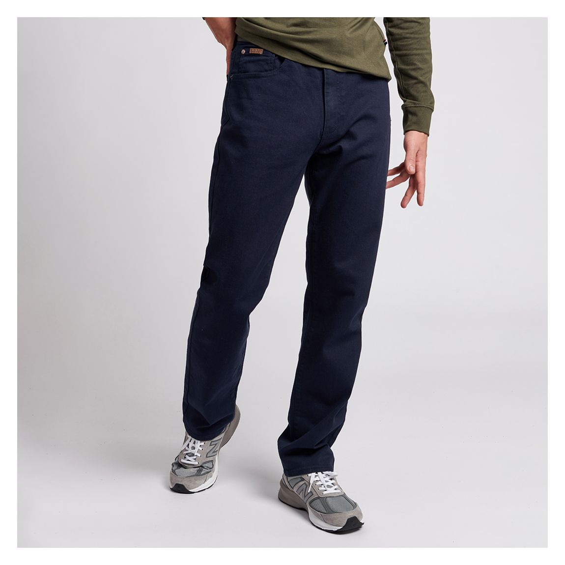 Pantalon En Coton Stretch Sergé Marine main product photo