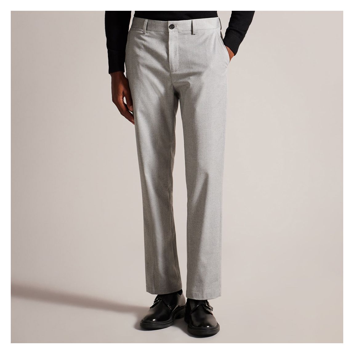 Pantalon Gris Slim À Chevrons main product photo