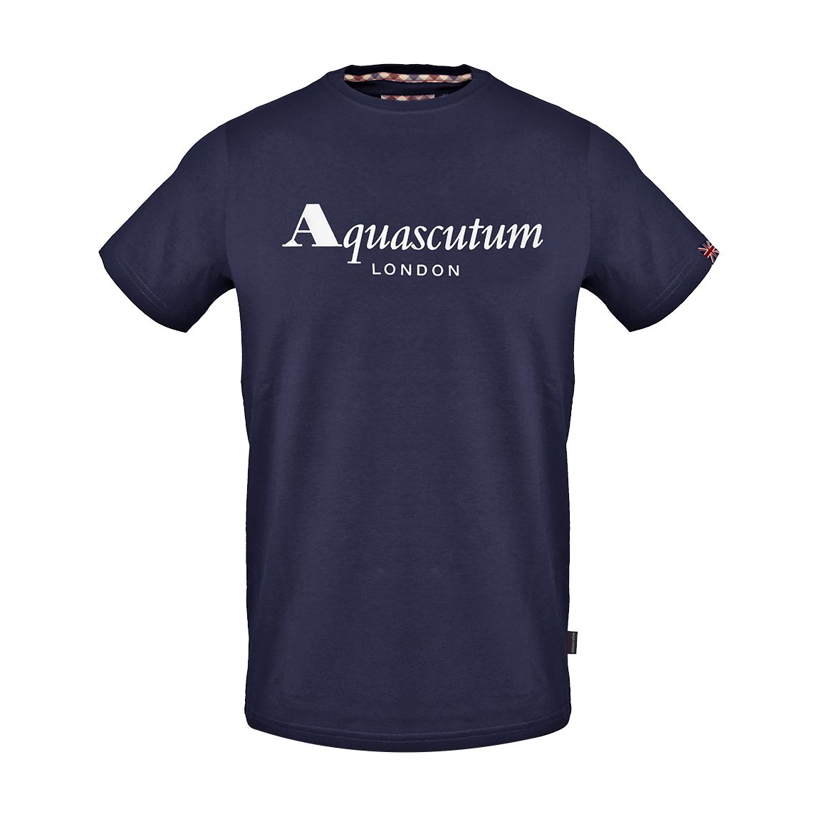 T-shirt en coton avec logo sur la poitrine en bleu marine main product photo