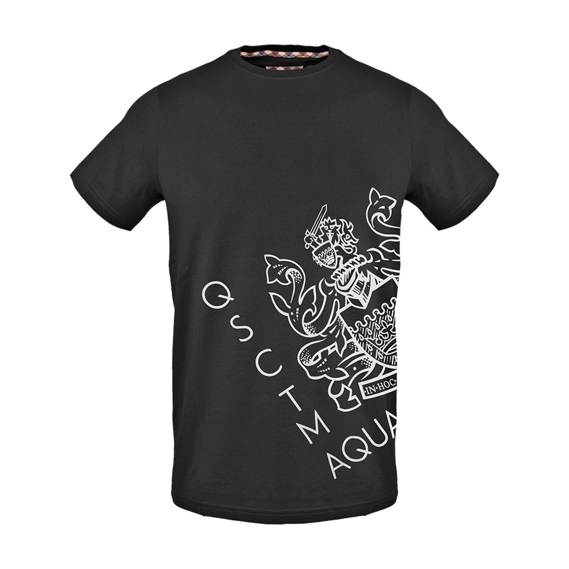 T-shirt en coton mélangé avec logo en forme d'écusson, grand modèle, noir main product photo