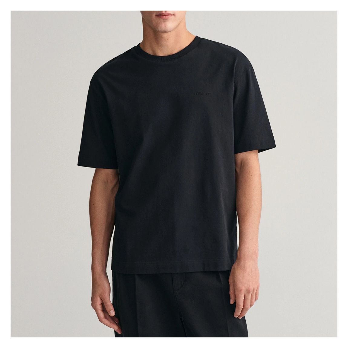 T-shirt en coton noir à l'effigie de l'icône main product photo