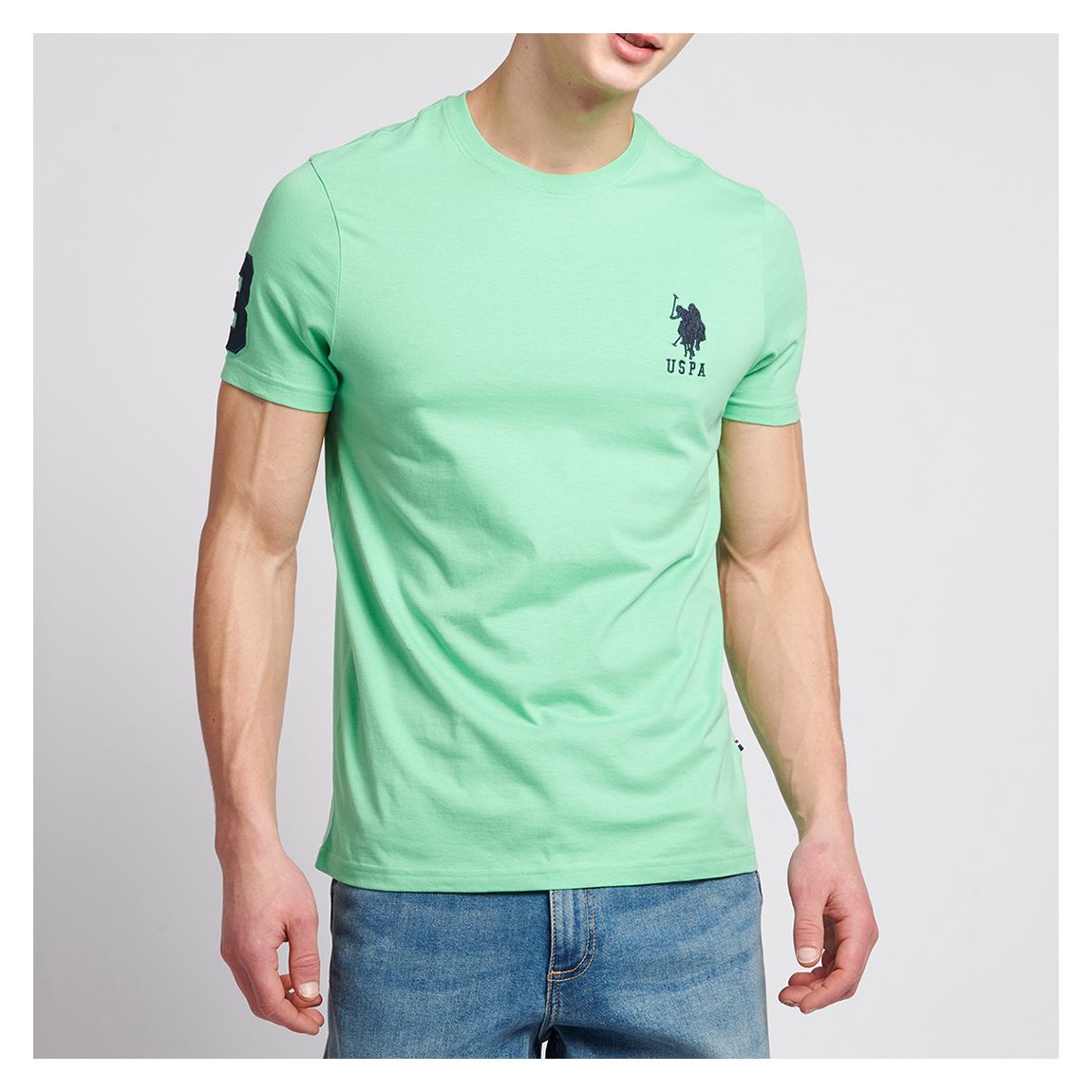 T-shirt en coton avec logo brodé sur la poitrine main product photo
