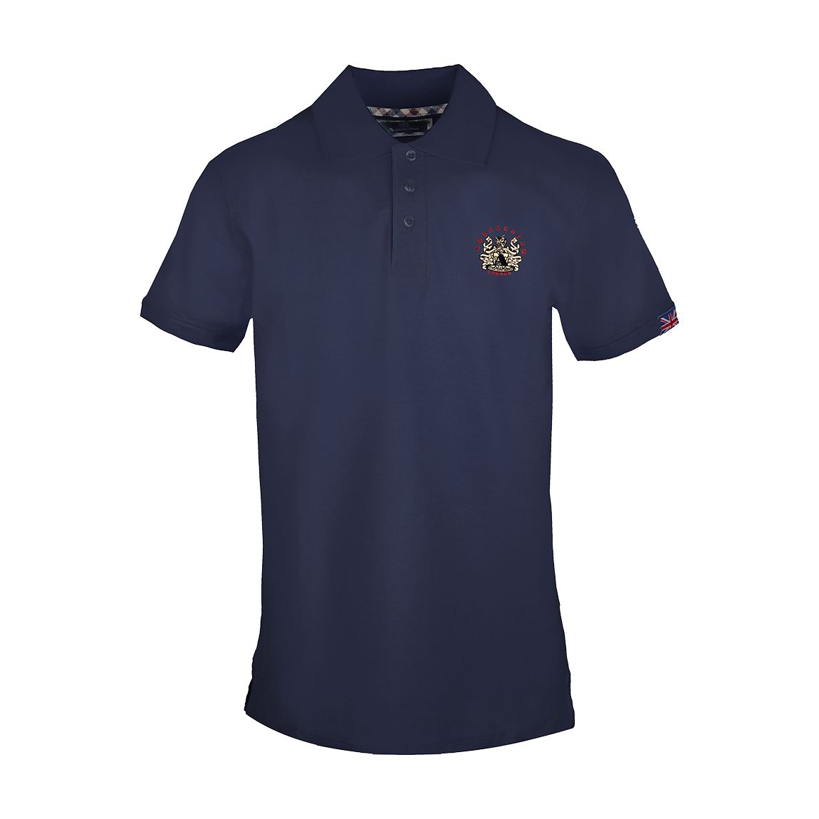Polo En Coton Avec Logo Sur La Poitrine, Bleu Marine main product photo