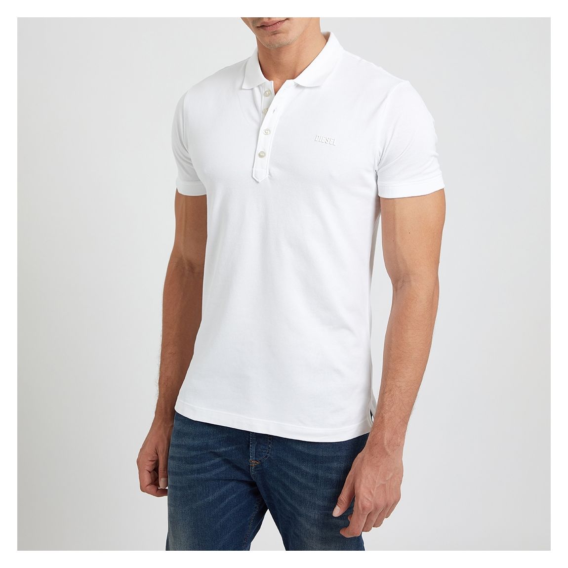 Polo blanc en coton mélangé T-Heal main product photo