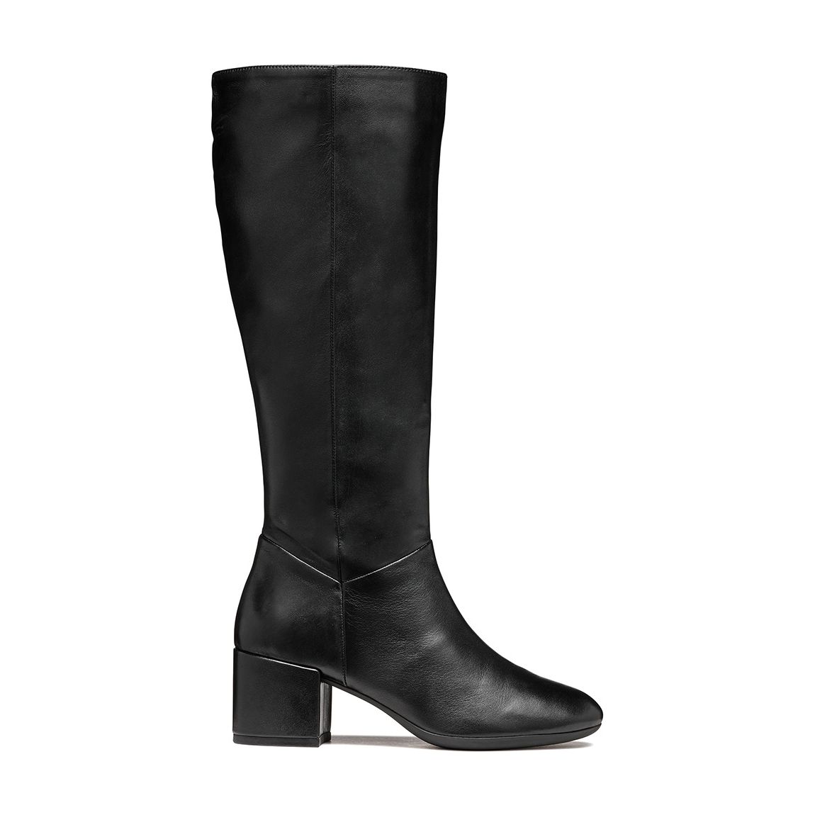 Botte Longue Eleana En Cuir Noir Pour Femme main product photo