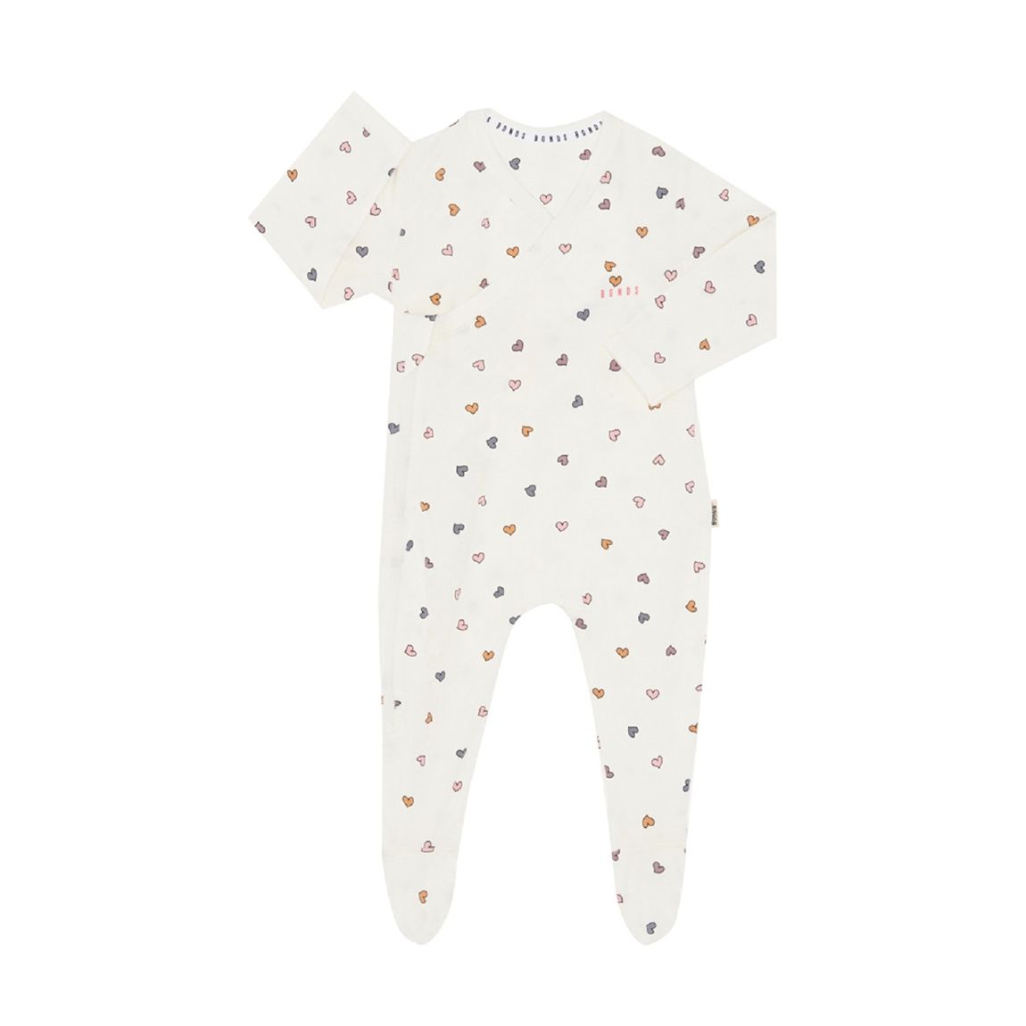 Combinaison Zippée En Coton Mélangé White Heart Newbies main product photo