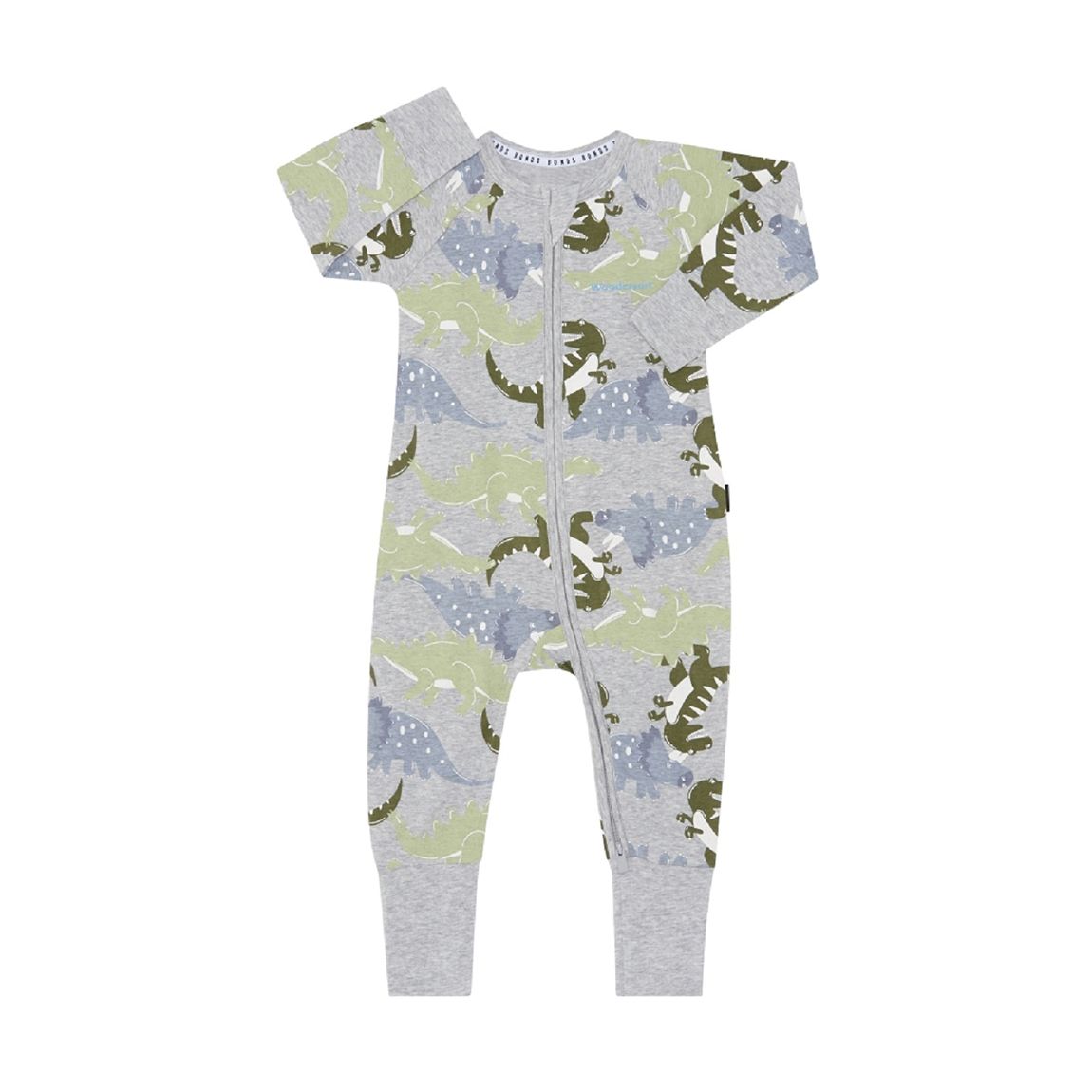 Combinaison En Coton Mélangé Avec Fermeture Éclair Dinosaure Gris main product photo