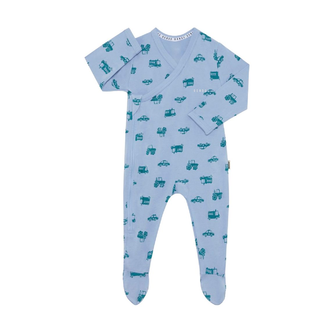 Combinaison Zippée Newbies Imprimée En Bleu main product photo