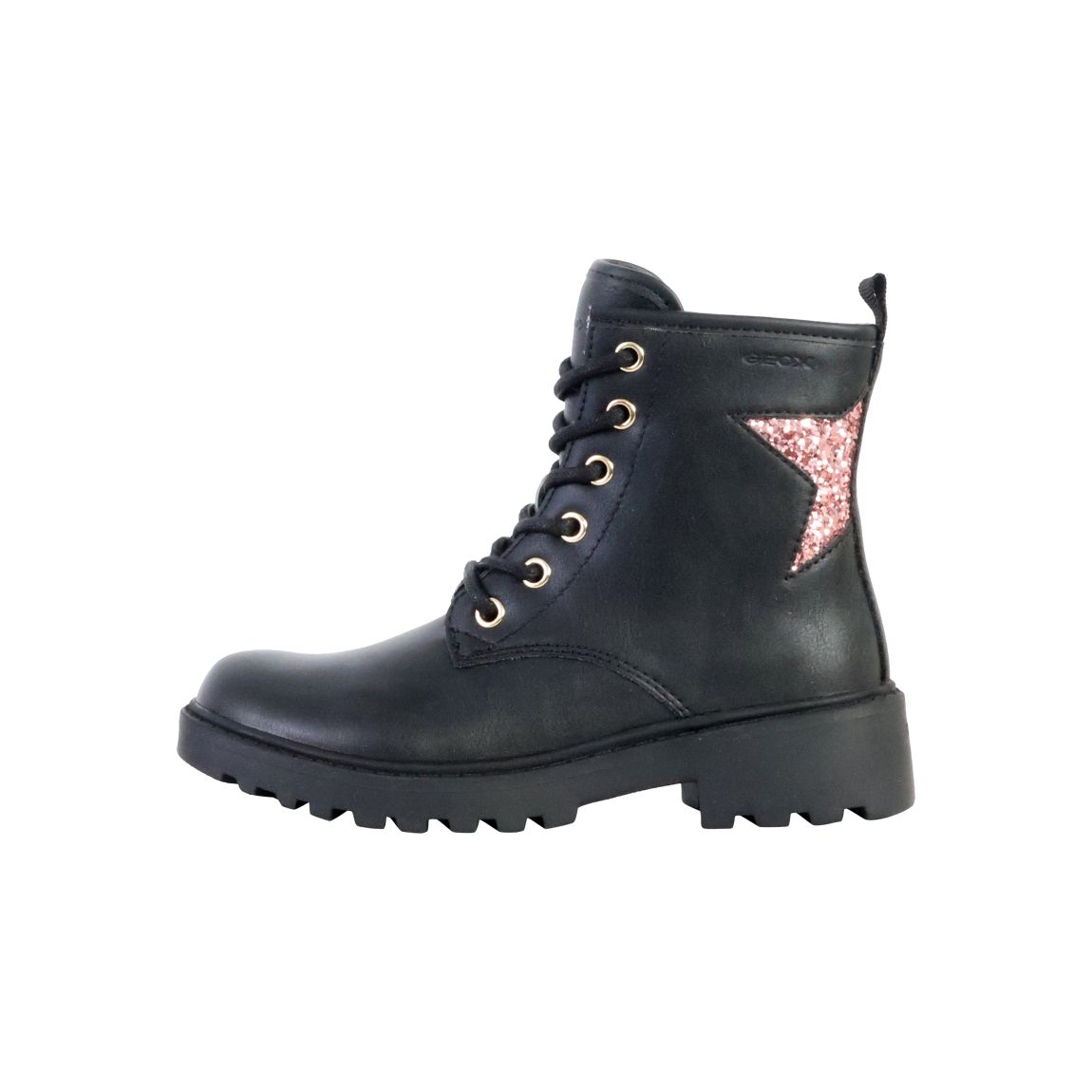 Bottes Enfant à Lacets Casey Noir/Rose Clair main product photo