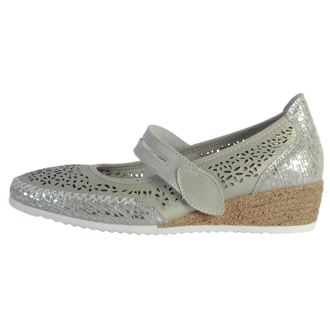 Escarpin Détente Cuir Gris main product photo
