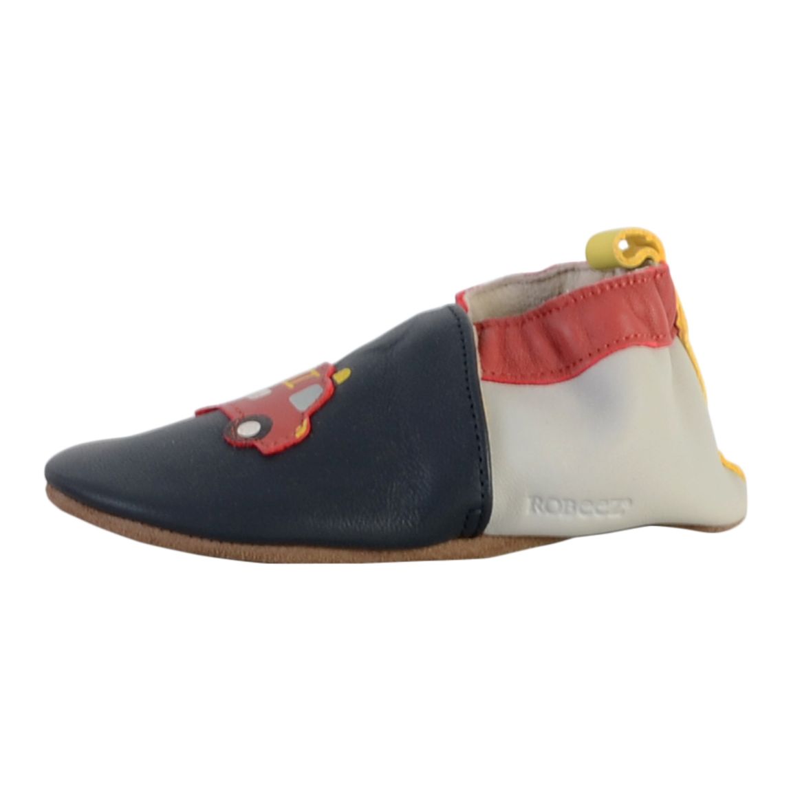 Coffret Chausson Cuir Bebe Robeez Fireman Marine main product photo