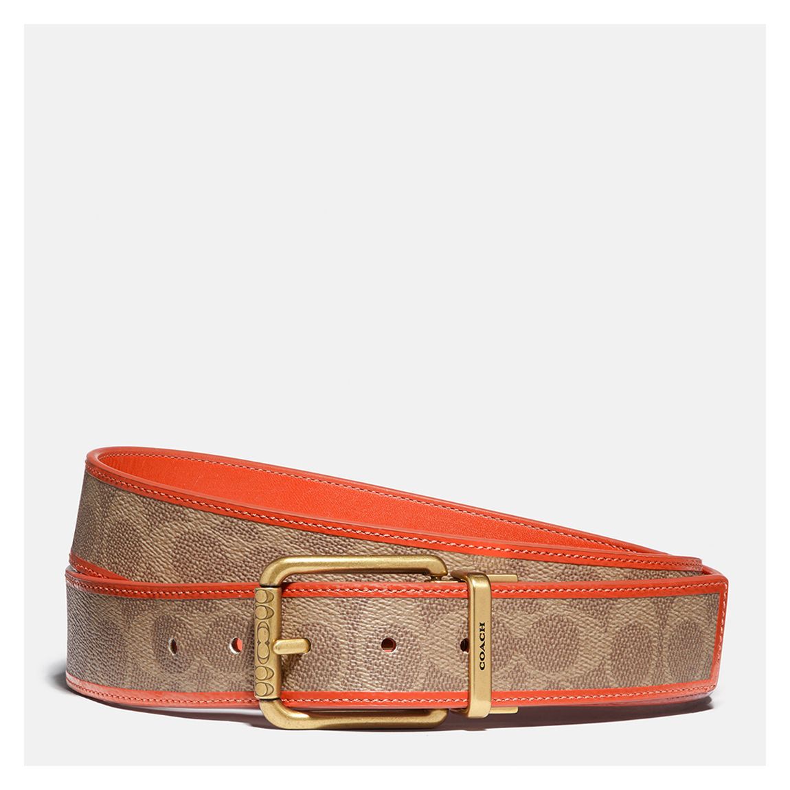 Ceinture Cts Kaki/Mango En Signature Avec Garniture Contrastée main product photo