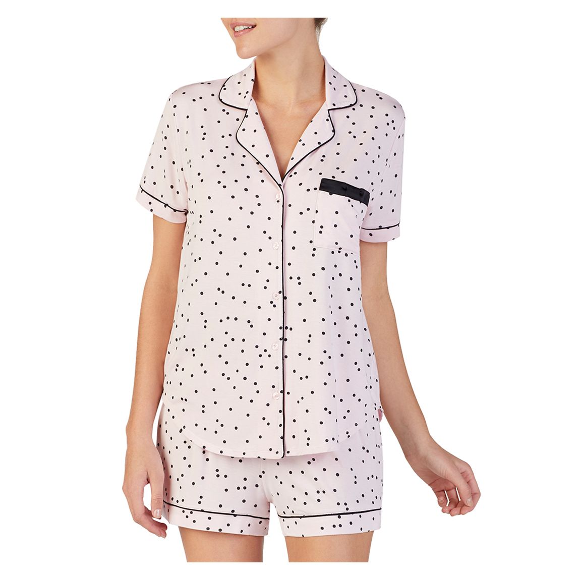 Pyjama court à pois roses main product photo