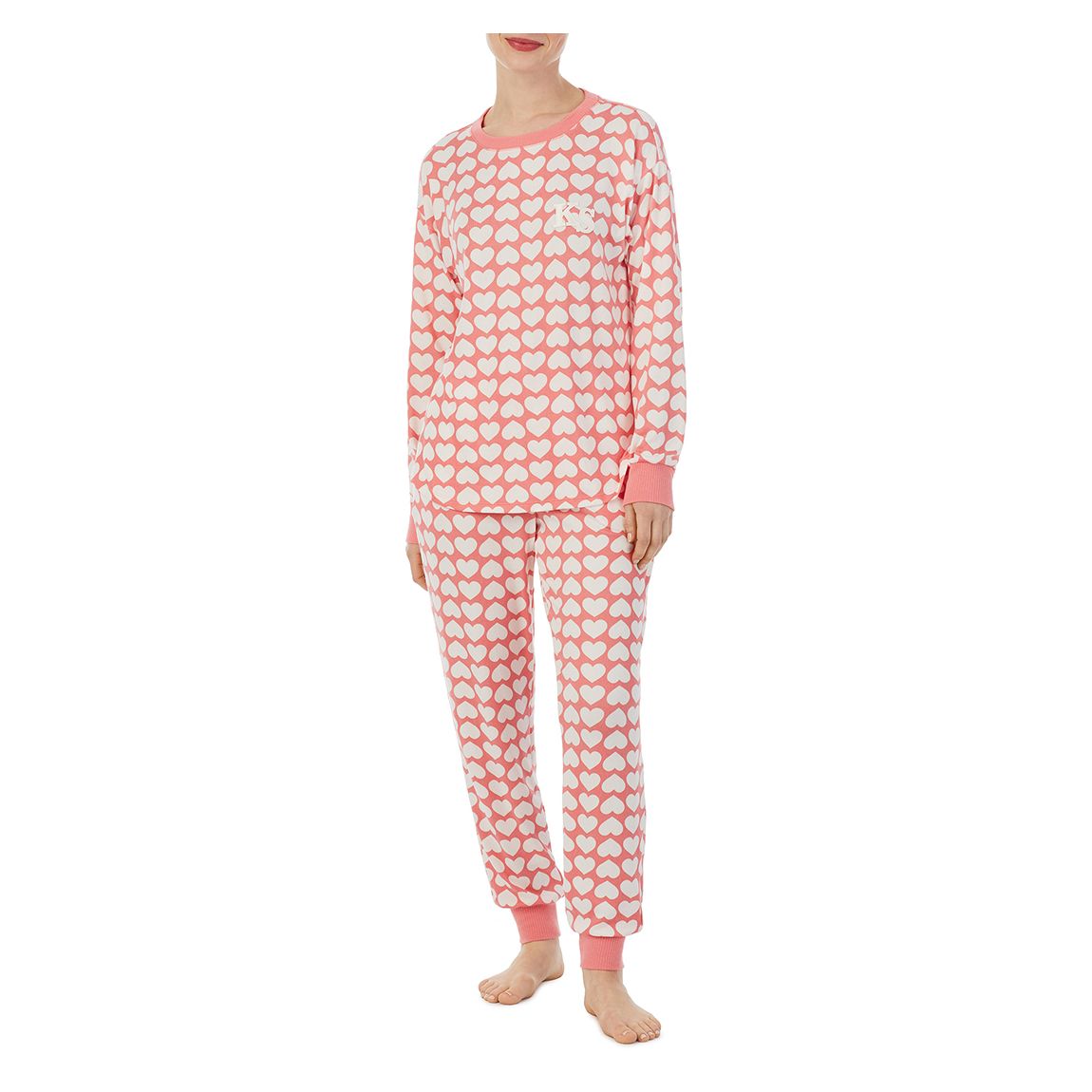 pyjama long cœur rose main product photo