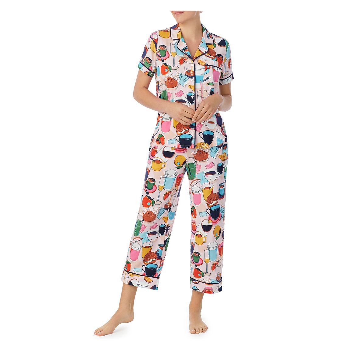 Pyjama croisé en jersey Multi Coffee Shop main product photo