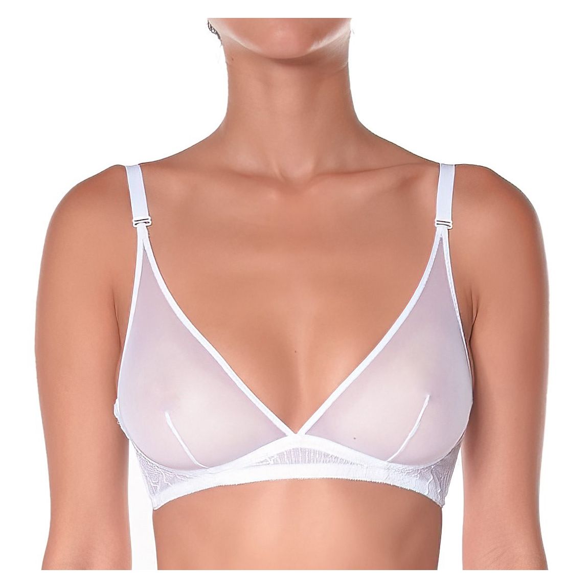 Soutien-gorge triangle mandarin blanc main product photo
