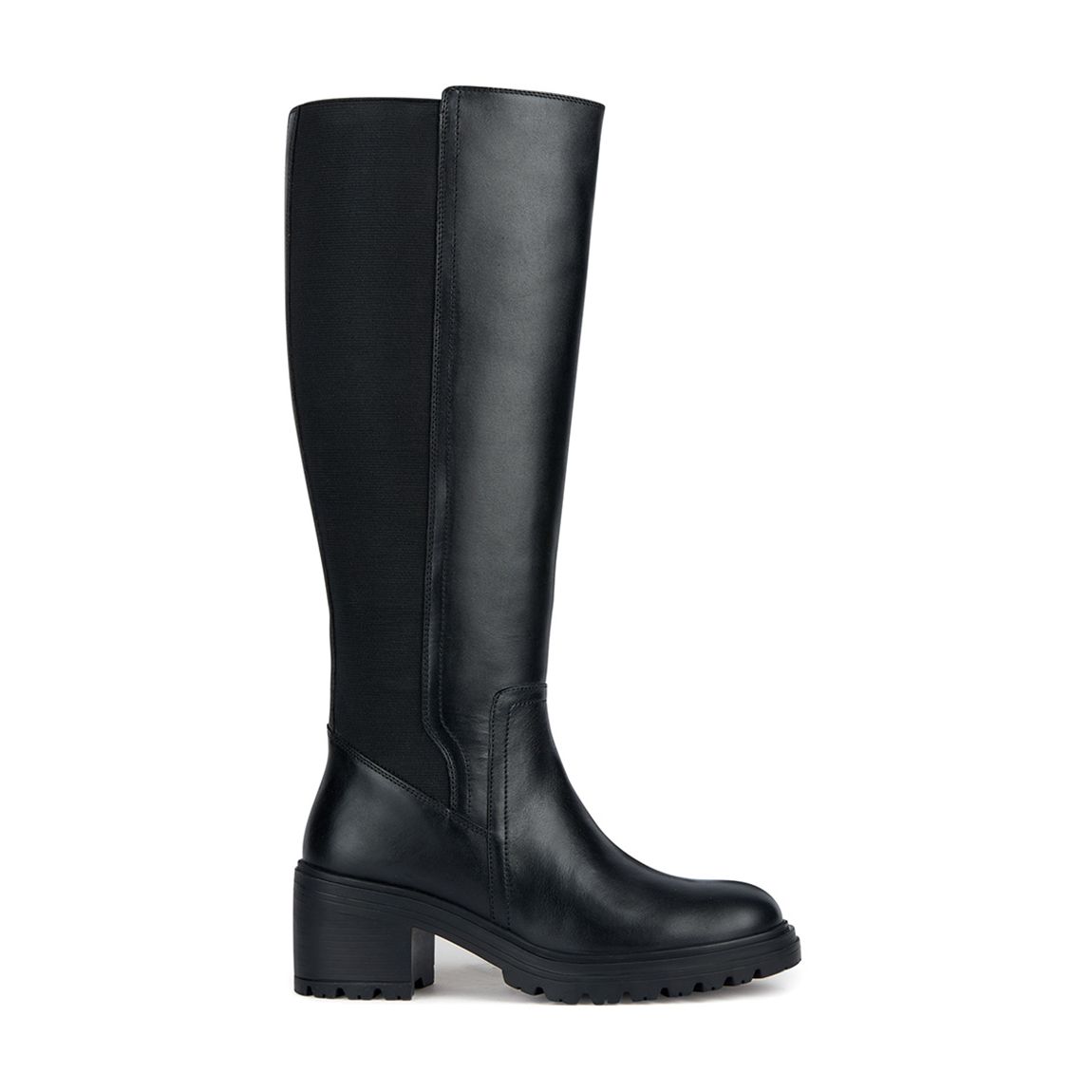 Bottes longues en cuir Damiana noir main product photo