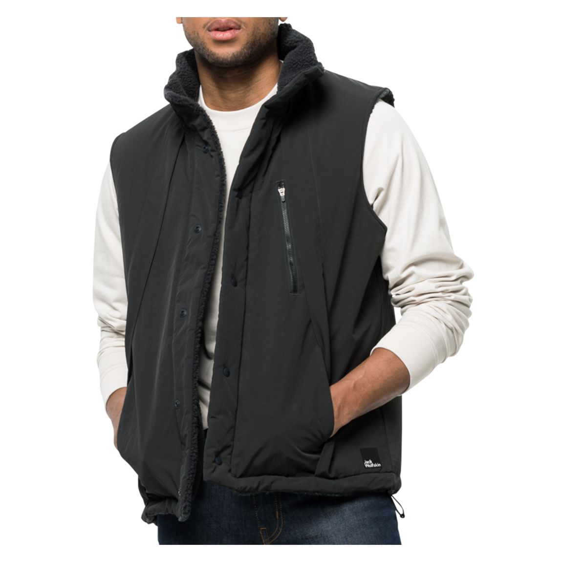 Gilet d'extérieur résistant aux intempéries Alex noir main product photo