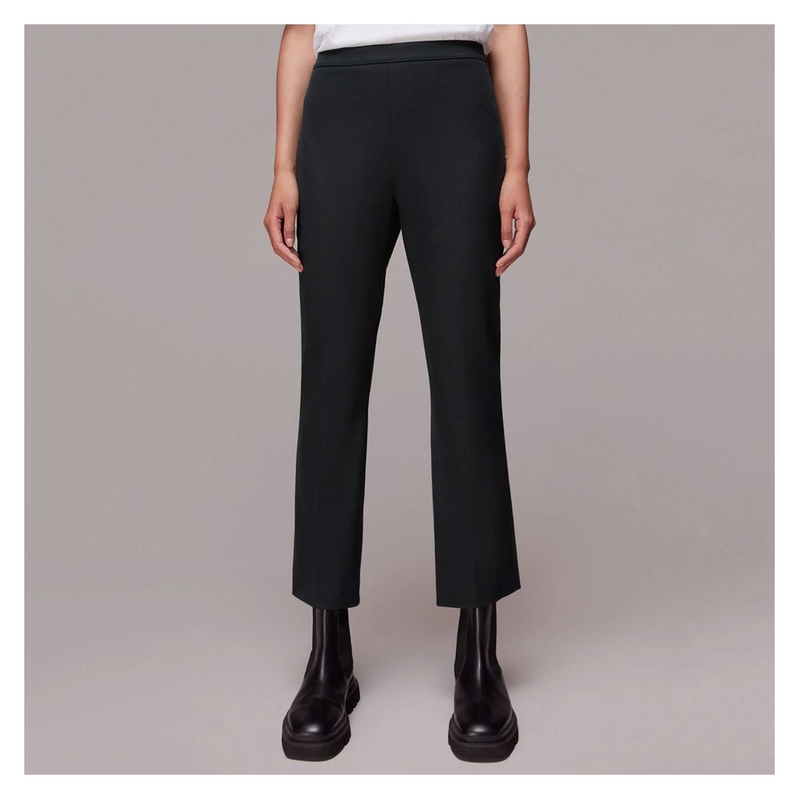 Pantalon Évasé En Coton Mélangé Gracy Noir main product photo