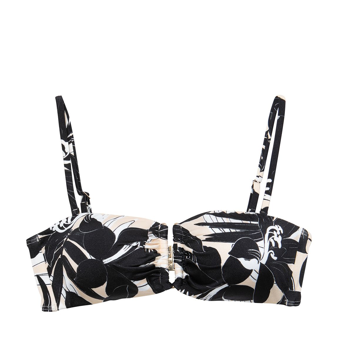 Haut De Bikini Bandeau Floreale Noir main product photo