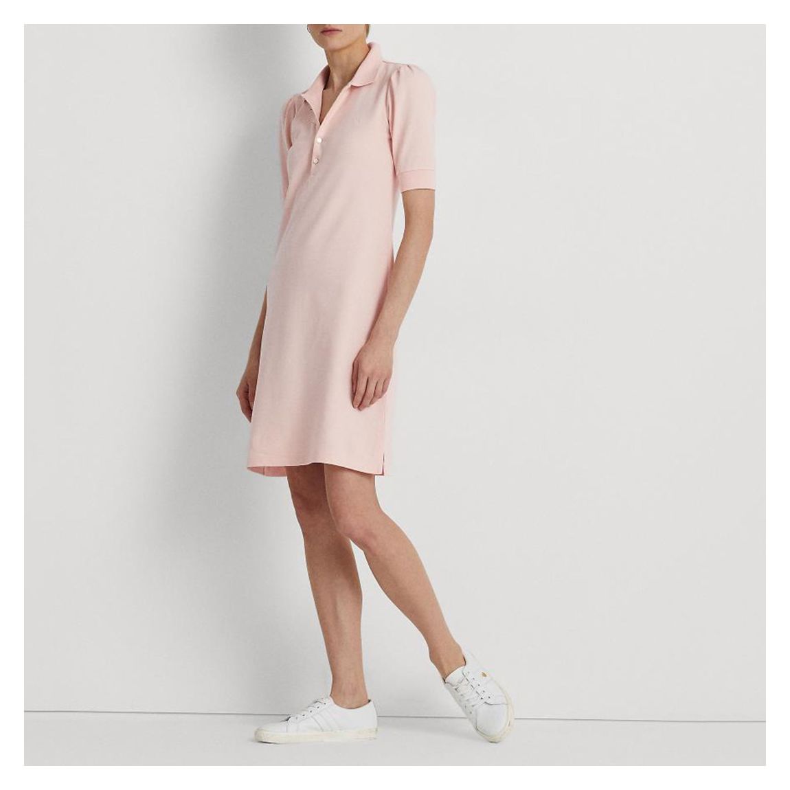 Pink Puff Sleeve Polo Dress main product photo