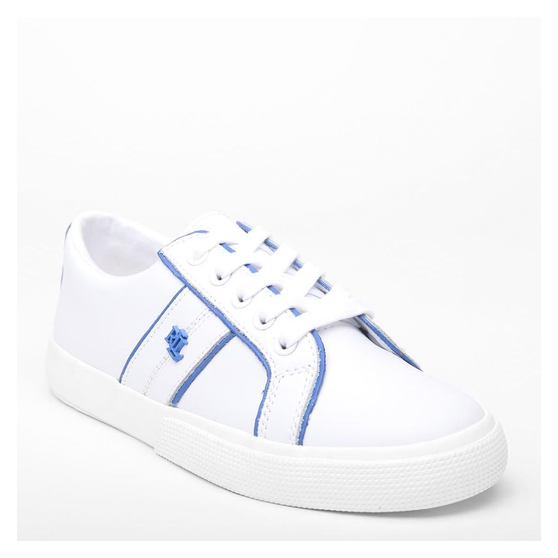 White/Blue Low Top Leather Trainers main product photo