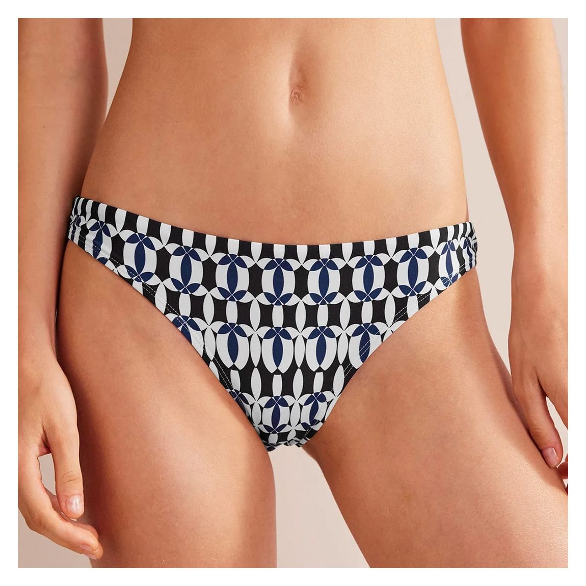 Bas De Bikini Classique Noir/Blanc main product photo
