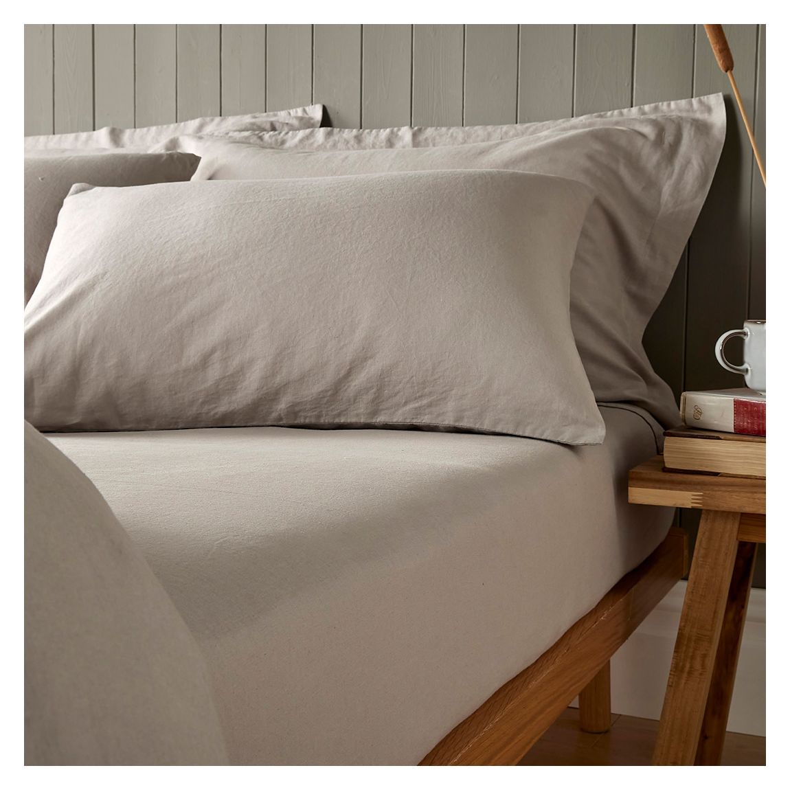 Drap-Housse King En Lin Mélangé, Pierre main product photo