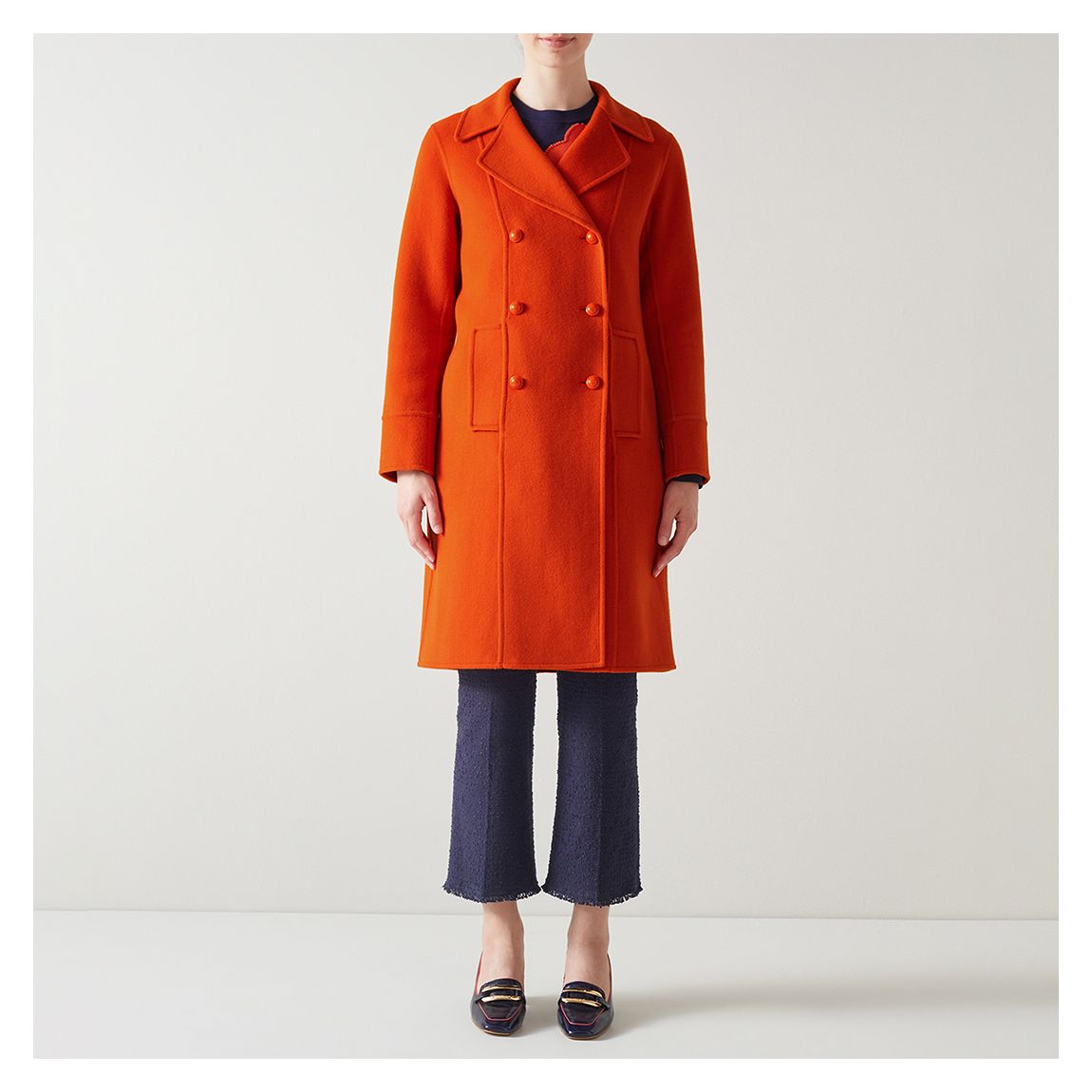 Manteau En Laine Orange Greta main product photo