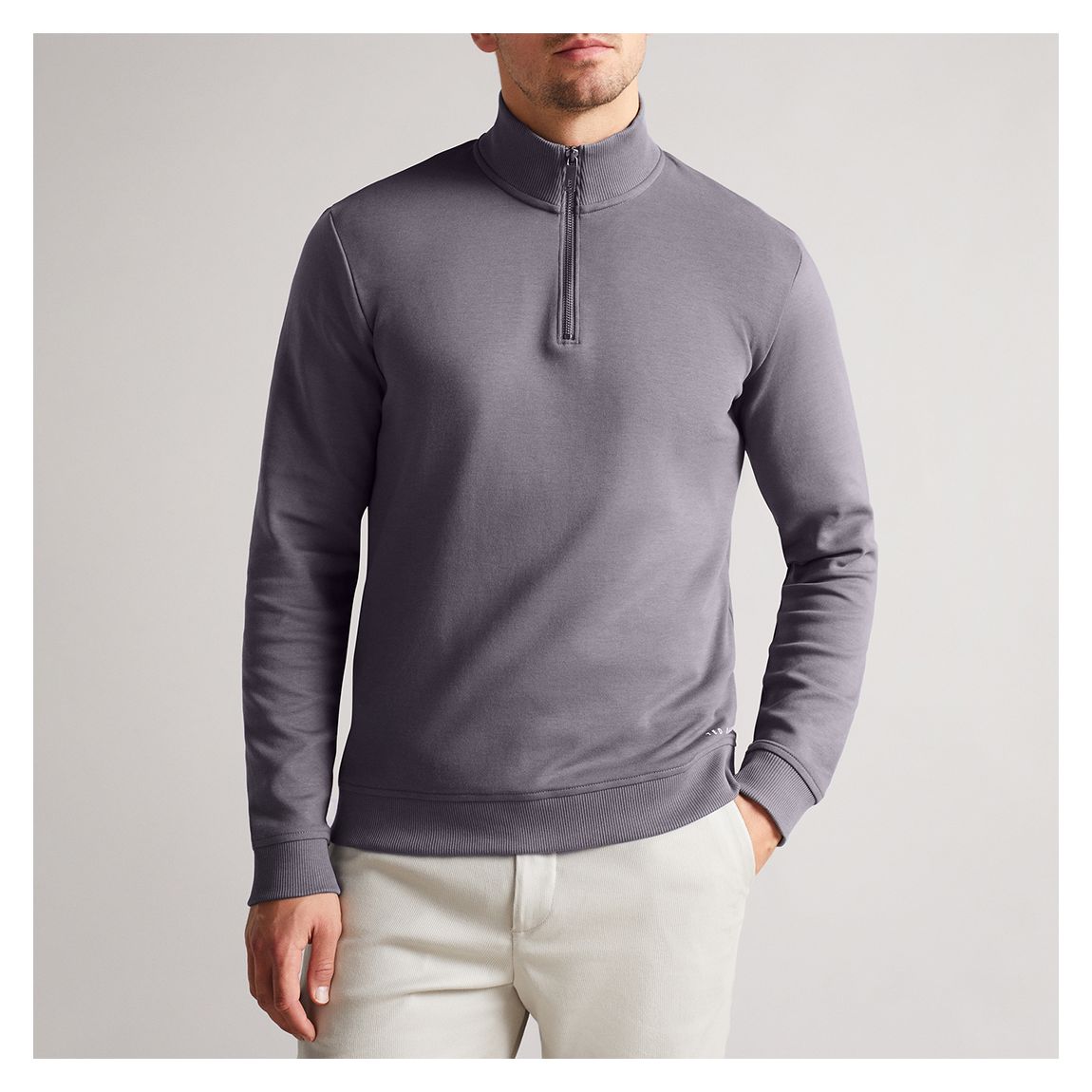 Pull-Over À Quart De Fermeture Éclair Anthramique main product photo