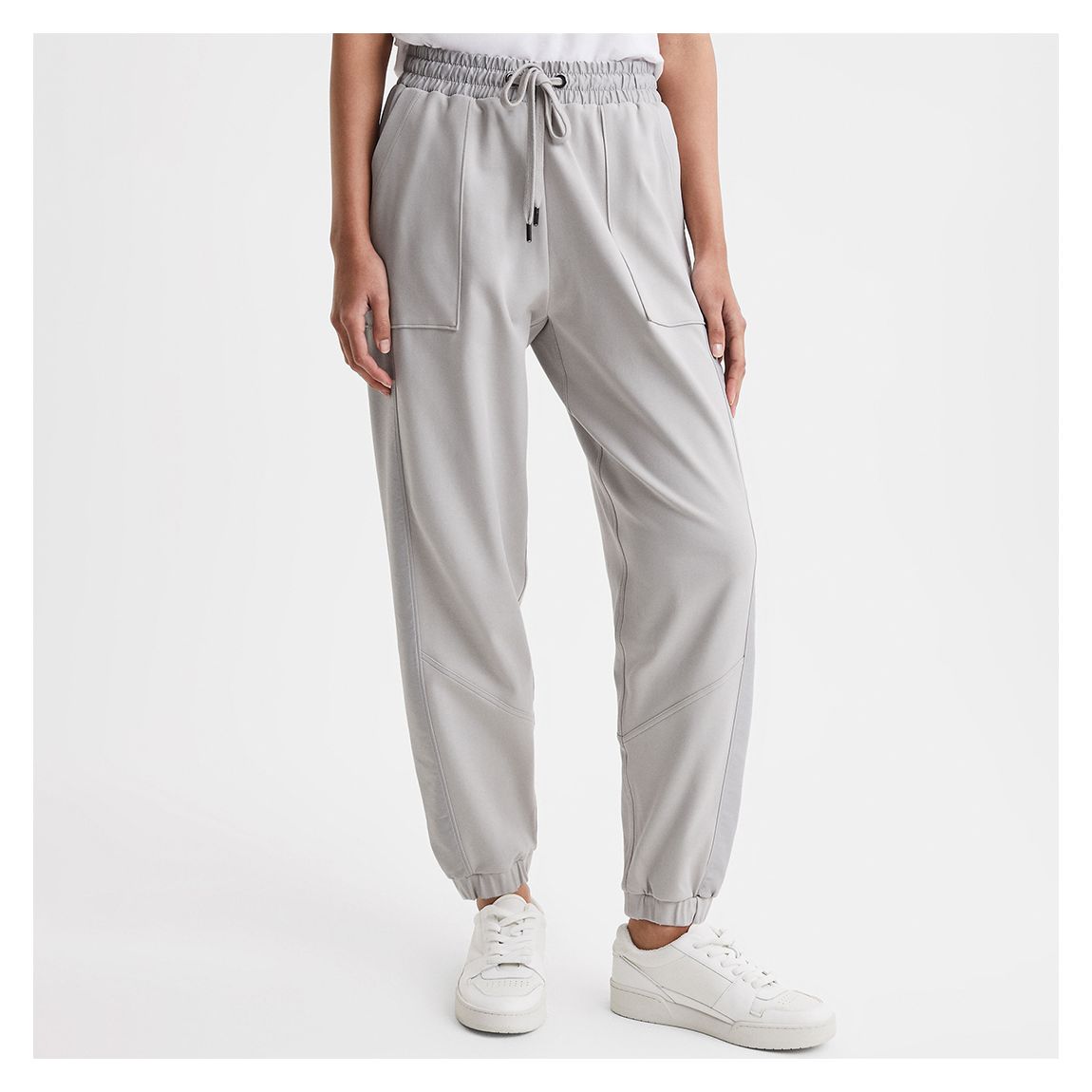 Joggers En Coton Mélangé Tissé Maja Gris main product photo