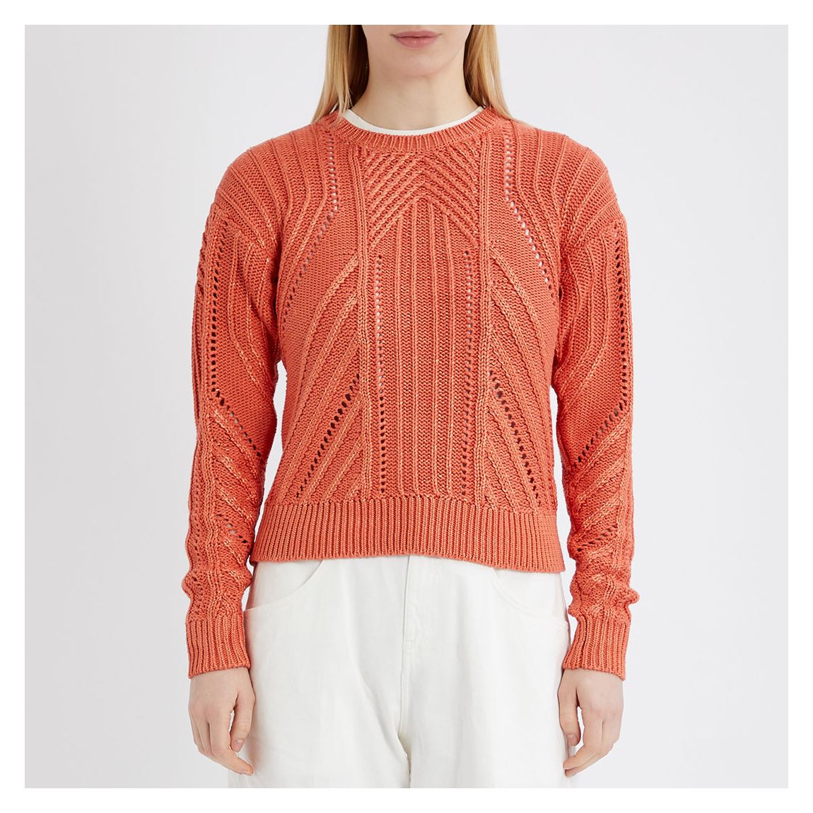 Orange Textured Cotton Blend Jumper main product photo