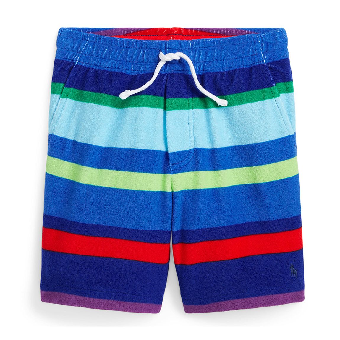 Younger Boy's Blue Striped Cotton Blend Shorts main product photo