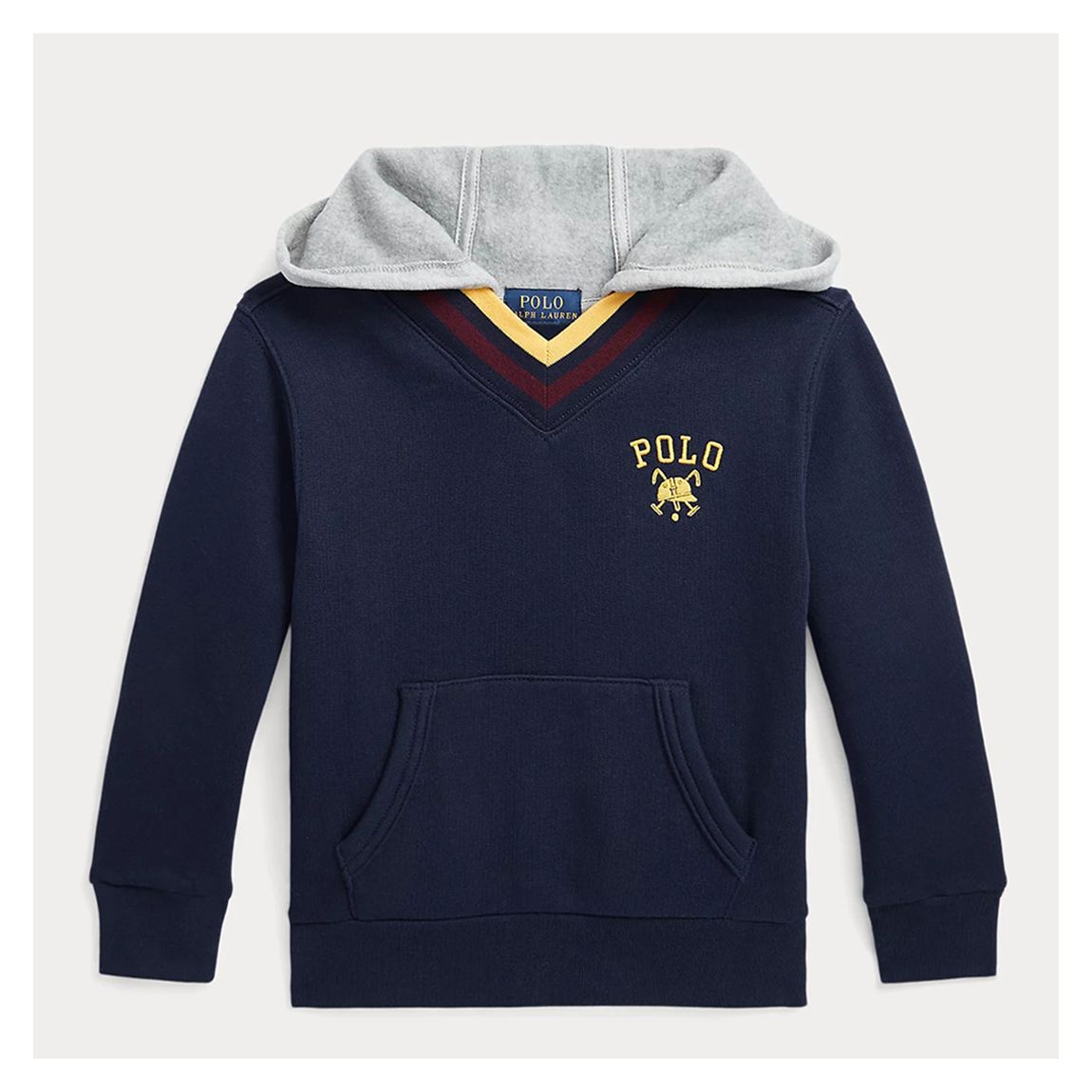 Younger Boy's Navy Embroidered Cotton Blend Hoodie main product photo