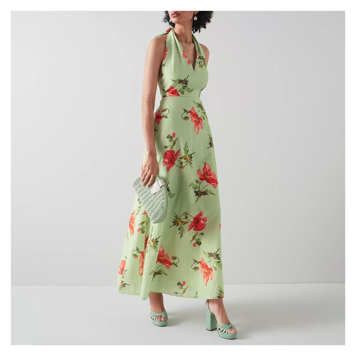Robe Verte À Fleurs main product photo
